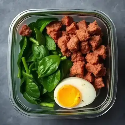 Carne com Espinafre e Ovo