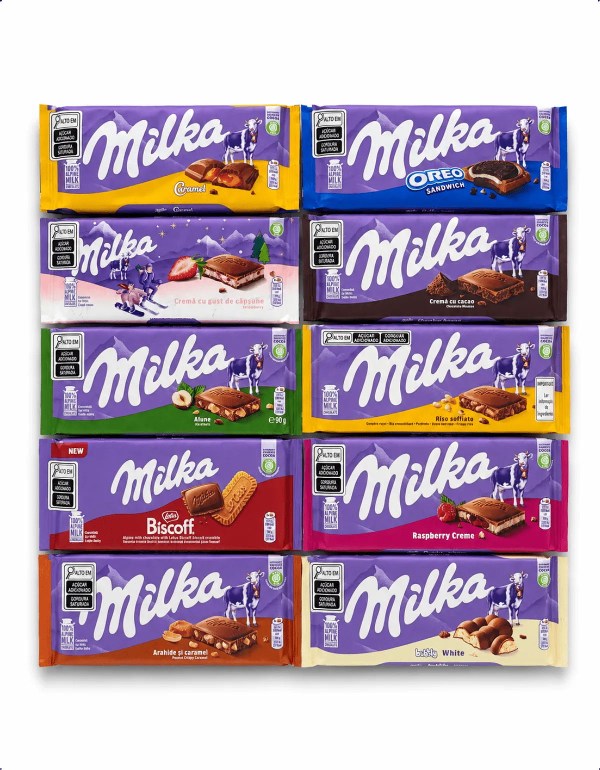 Kit 10 Chocolates Milka 100g Importados