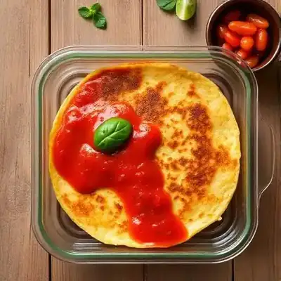 Panqueca de Frango com Molho de Tomate