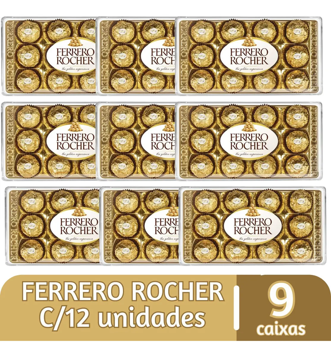 Ferrero Rocher 9 Caixas de 12 Unidades