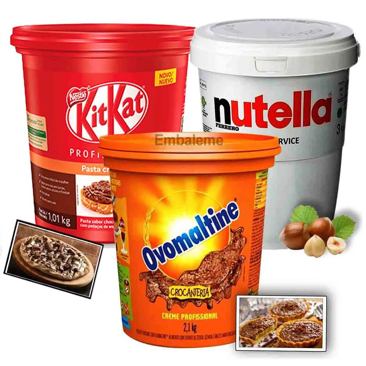 Kit Ovomaltine 2,1kg + Nutella 3kg + KitKat 1kg