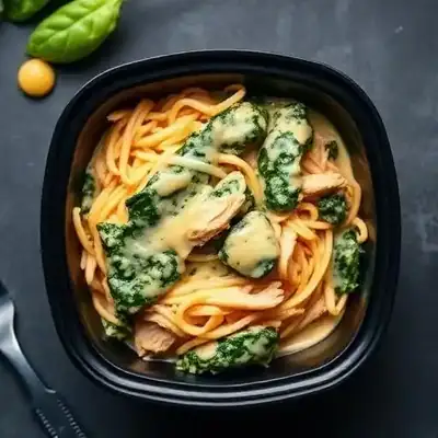 Frango Desfiado com Creme de Espinafre