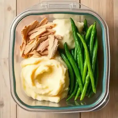 Frango com Purê de Batata e Vagem
